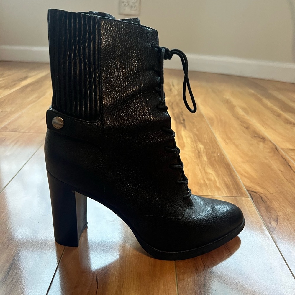 Michael Kors Black Lace-Up Boots